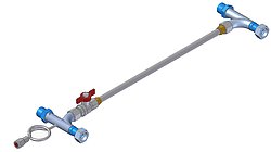 Manuell einstellbarer Bypass G3/4 mit Manometer-Anschluss Manuell einstellbarer Bypass G3/4 mit Manometer-Anschluss